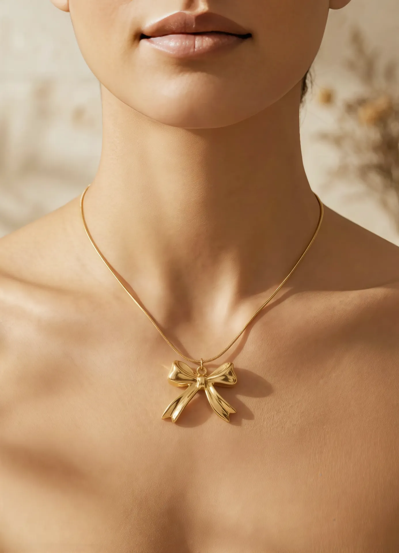 GOLDEN BOW NECKLACE