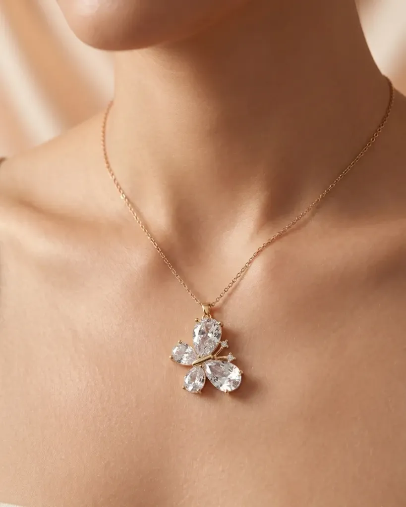 CRYSTAL BUTTERFLY NECKLACE